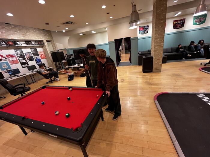 The red pool table at Life Shop